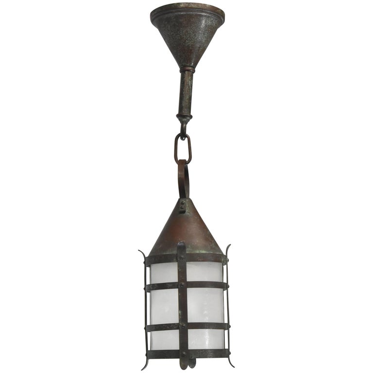 Handel Lantern Style Porch Hall Entry Light Fixture with Glue Chip