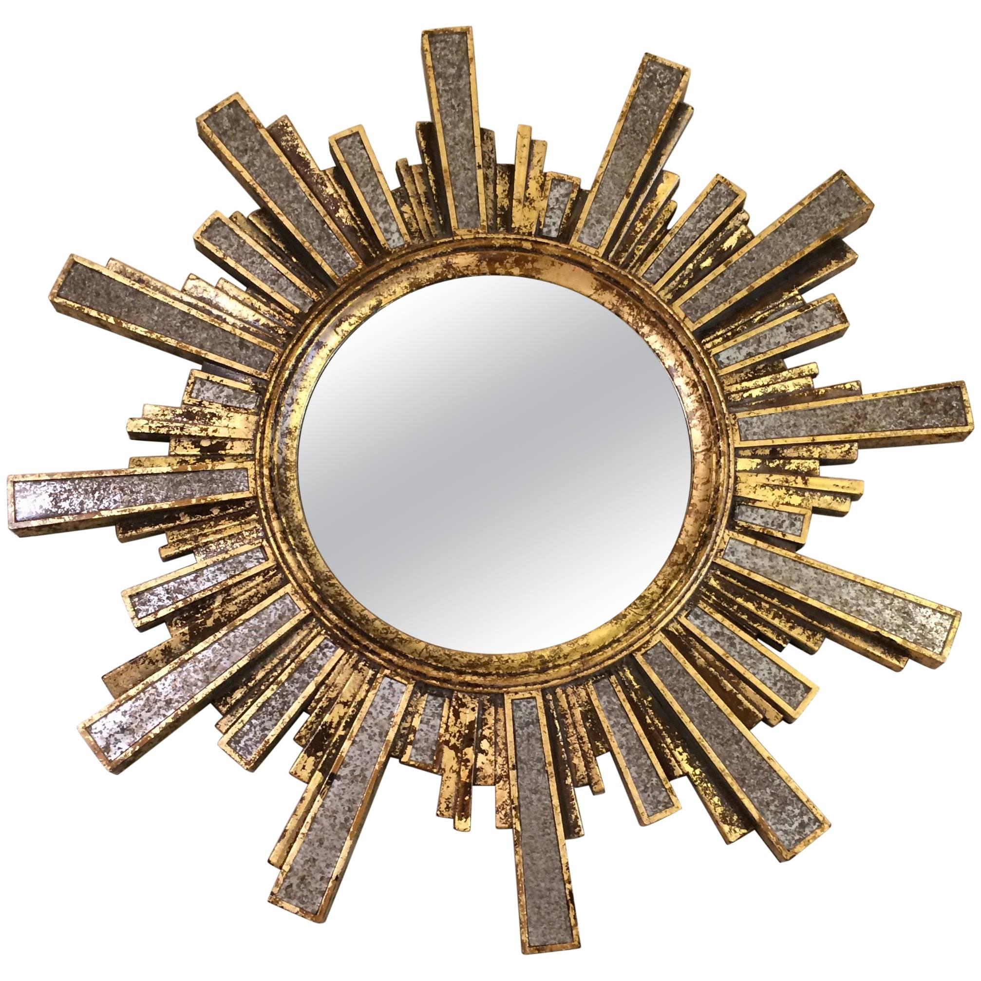 Glamorous Italian Gilded Sunburst Mirror