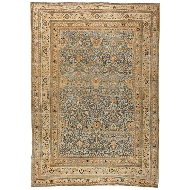 Vintage Persian Mashad Rug For Sale at 1stdibs