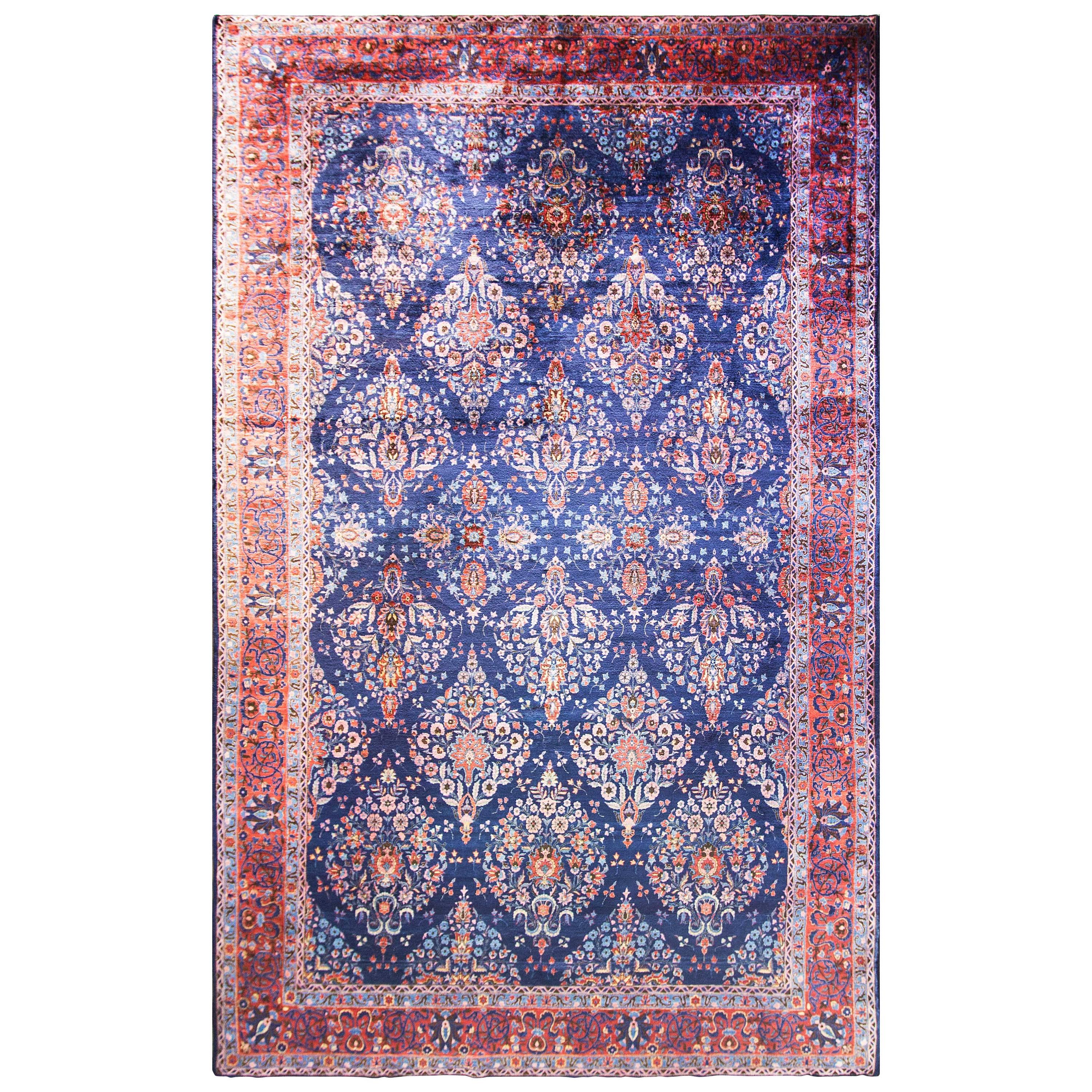 Antique Fine Persian Manchester Wool Kashan Carpet