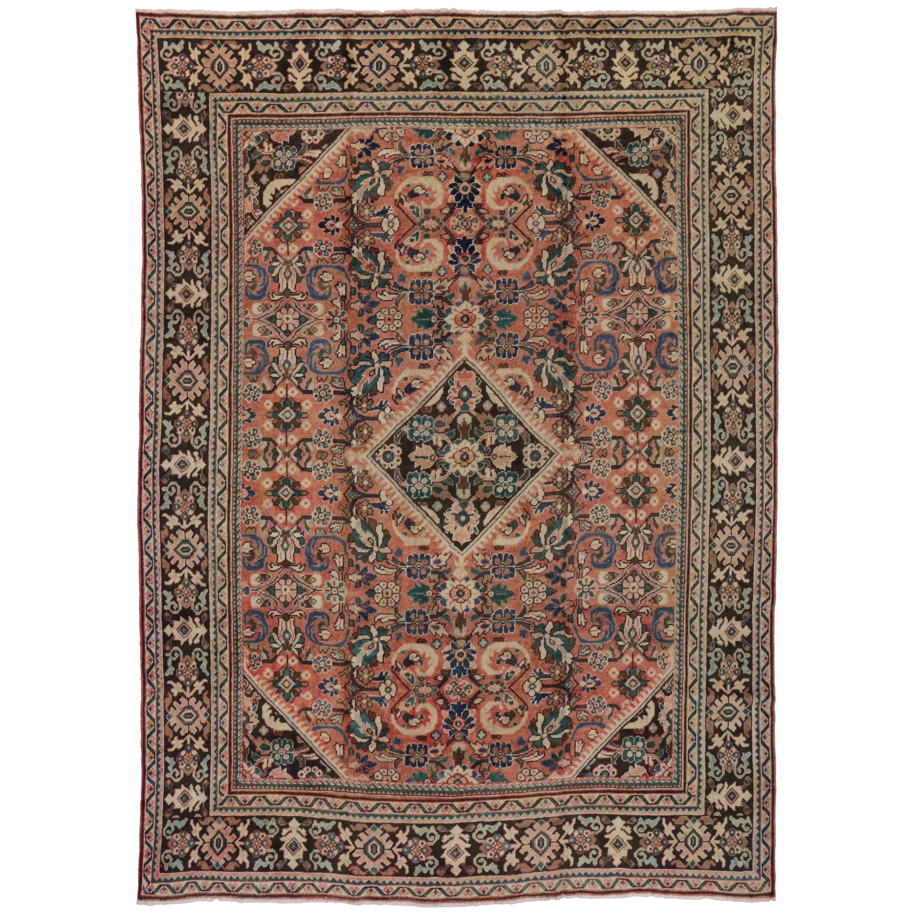 Antique Persian Mahal Rug with Arts & Crafts Style