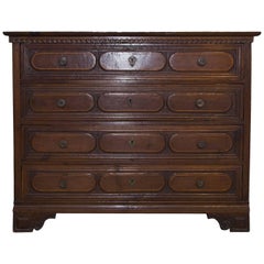 17th Century Northern Italian Walnut Chest of Drawers, circa 1690