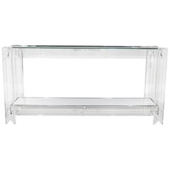 Lucite with Mirrored Top Console Table