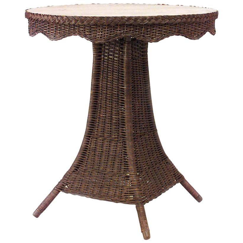 American Mission Wicker Center Table For Sale