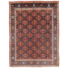 Retro Persian Mashhad Rug with Modern Federal Style