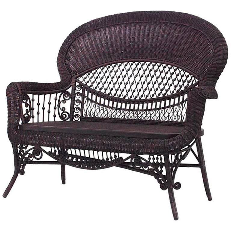 American Victorian wicker settee, 20th century