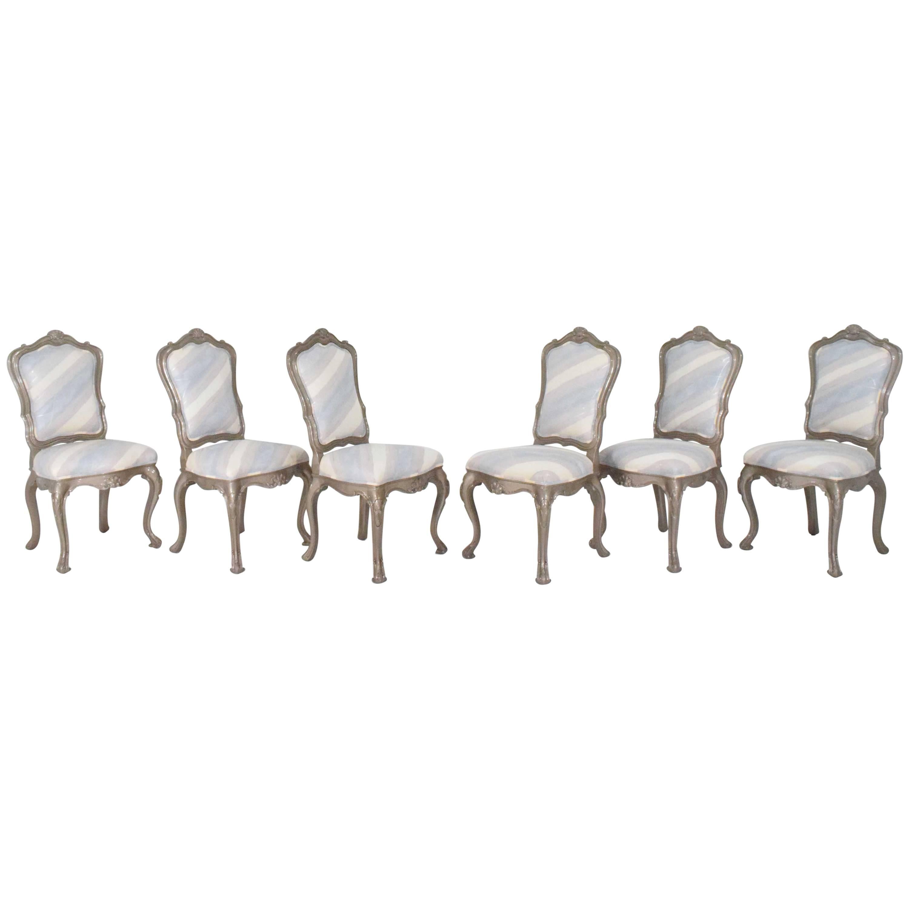 Set of Six or Eight Lacquered Dining Chairs