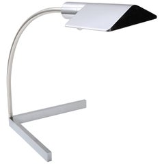 Polished Chrome Cantilevered Table Lamp
