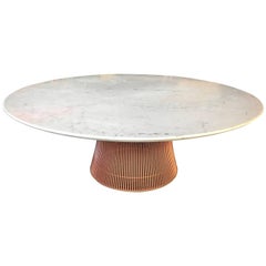 Vintage Warren Platner for Knoll Rare Copper Base Marble-Top Coffee Table