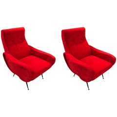 Pair of MCM Italian Zanuso Style Chairs