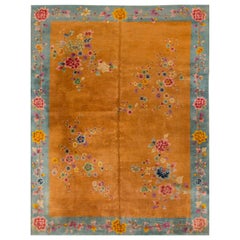 1920s Gold and Green Chinese Art Deco Carpet