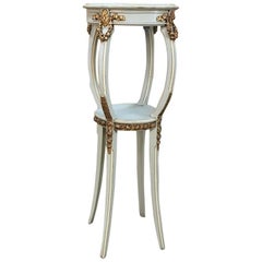 Antique 19th Century French Louis XVI Painted and Gilded Pedestal