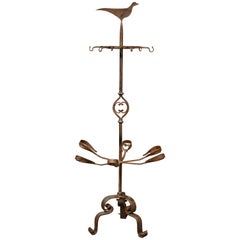 Mid-19th Century French Forged Iron Six-Gun Display Rack on Pedestal Base