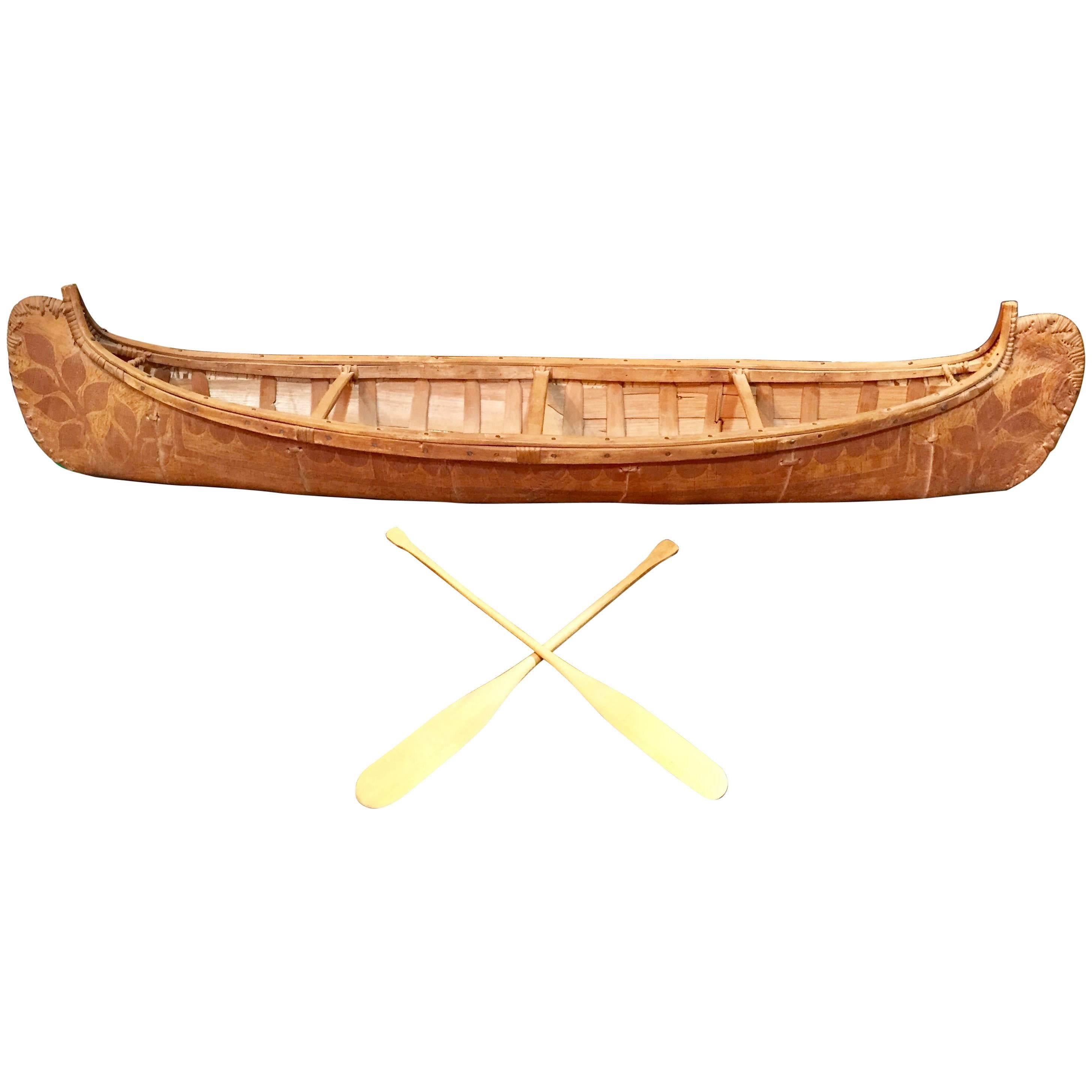 Birch Canoe Model, 1930s Maine