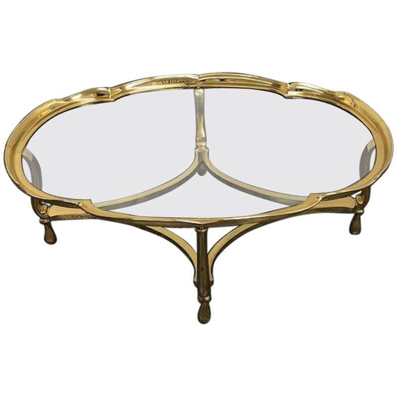 La Barge Solid Brass and Glass Coffee Table