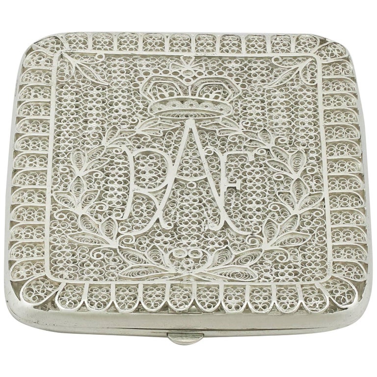 Vintage, 1940s Indian Sterling Silver Cigarette Case at 1stDibs