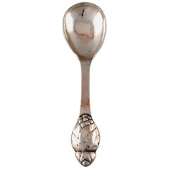 Evald Nielsen Number 6, Marmalade Spoon in Full Silver, Denmark, 1920s-1930s