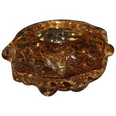 Yellow Murano Art Glass Bowl Italian Design