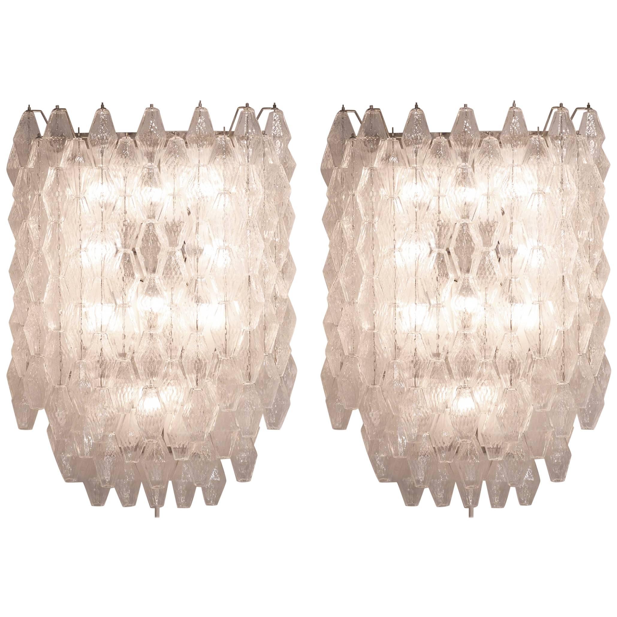 Pair of wall lights by Carlo Scarpa for Venini, 1950s