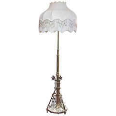 Antique Aesthetic Period Brass Standard Lamp