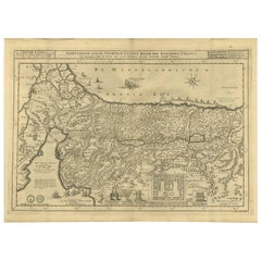 Antique Bible Map of Israel by A. Schut, 1743