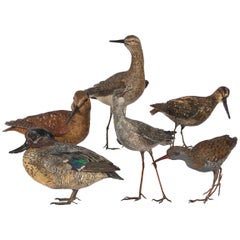 Set of Six Terracotta Birds, French, circa 1930