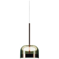 Lampe à suspension Fontanaarte "Equatore" en verre de taille moyenne par Gabriele & Oscar Buratti