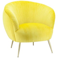 Diana Armchair in Yellow or Blue Soft or Black Soft Velvet