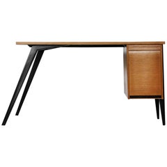 Midcentury Desk with Catalogue Roller Cabinet, 1960s