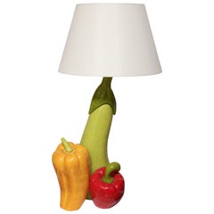 Vintage Italian Ceramic Vegetable Lamp