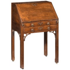 George III Period Bureau on Stand with Original Ring Drop Handles