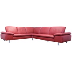 Willi Schillig Loop Designer Corner Sofa Leather Red Couch Modern