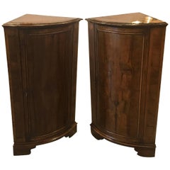 Pair of 19th Century Corner Storage Pedestals