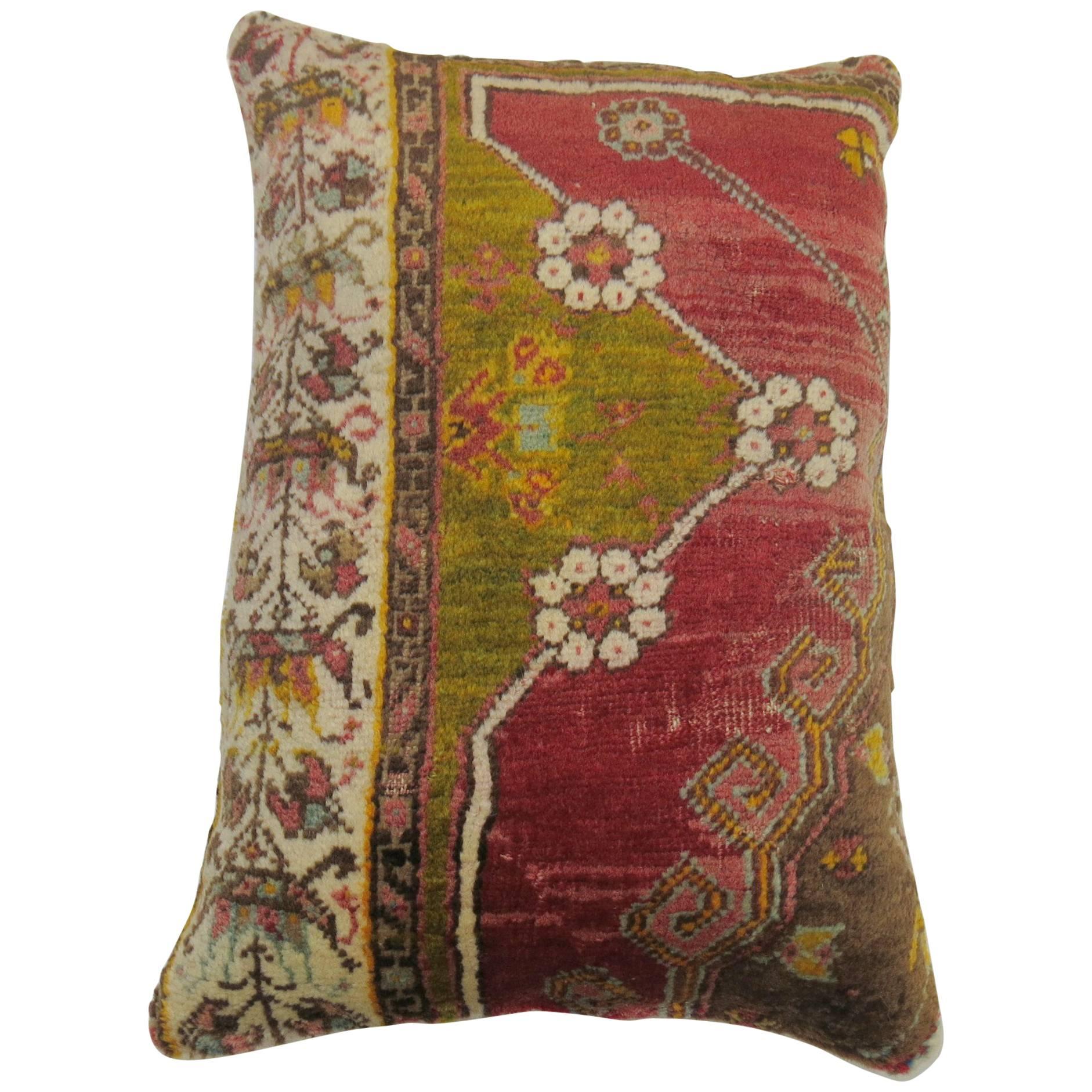 Vintage Turkish Oushak Rug Pillow