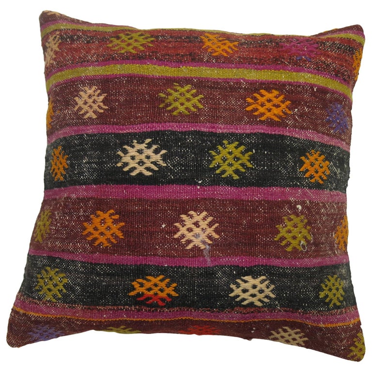 Striped Vintage Kilim Pillow For Sale at 1stDibs vintage kilim pillows