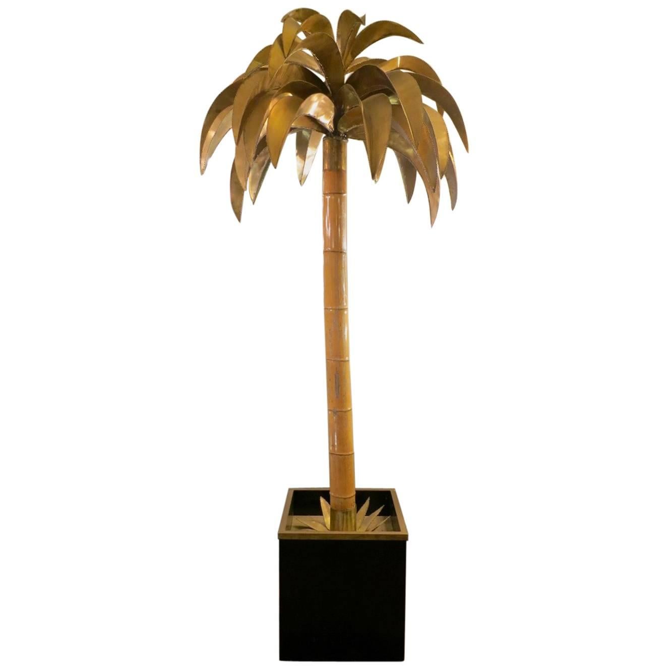 Tall Maison Jansen Palm Floor Lamp