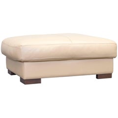 Designer Footstool Anilin Leather Beige One Seat Couch