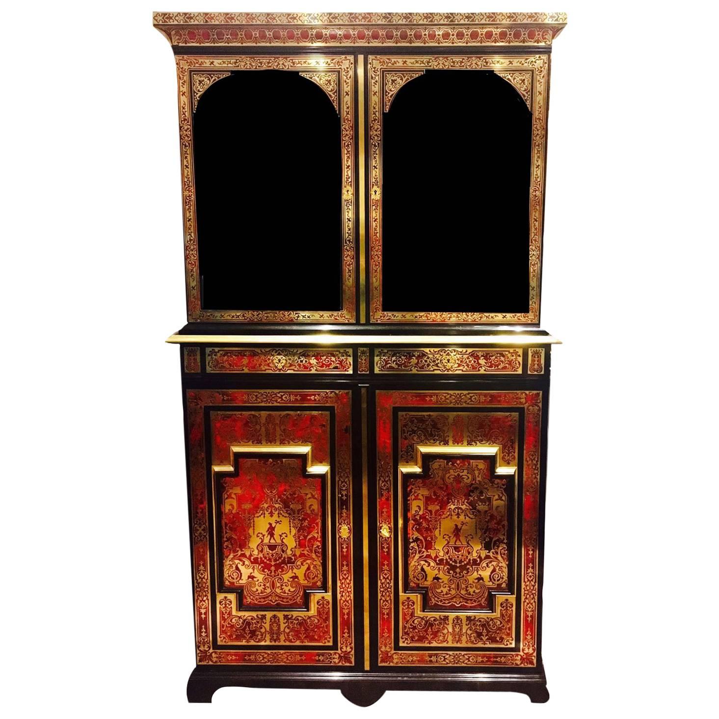 Fine 19th Century Ebonized ‘Boulle’ Petite Armoire by Joseph Cremer, French For Sale