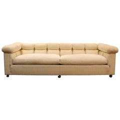 Mid-Century Modern Party Tufted X-Long Sofa Wormley for Dunbar Style, 1950s