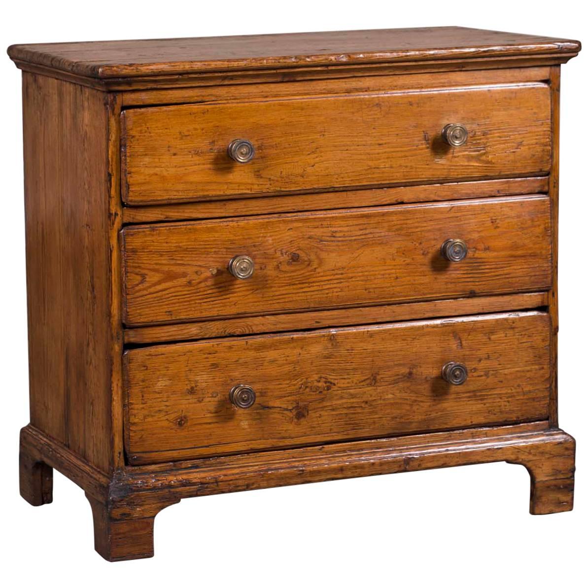Antique English George III Period Pine Chest of Drawers, England, circa 1770