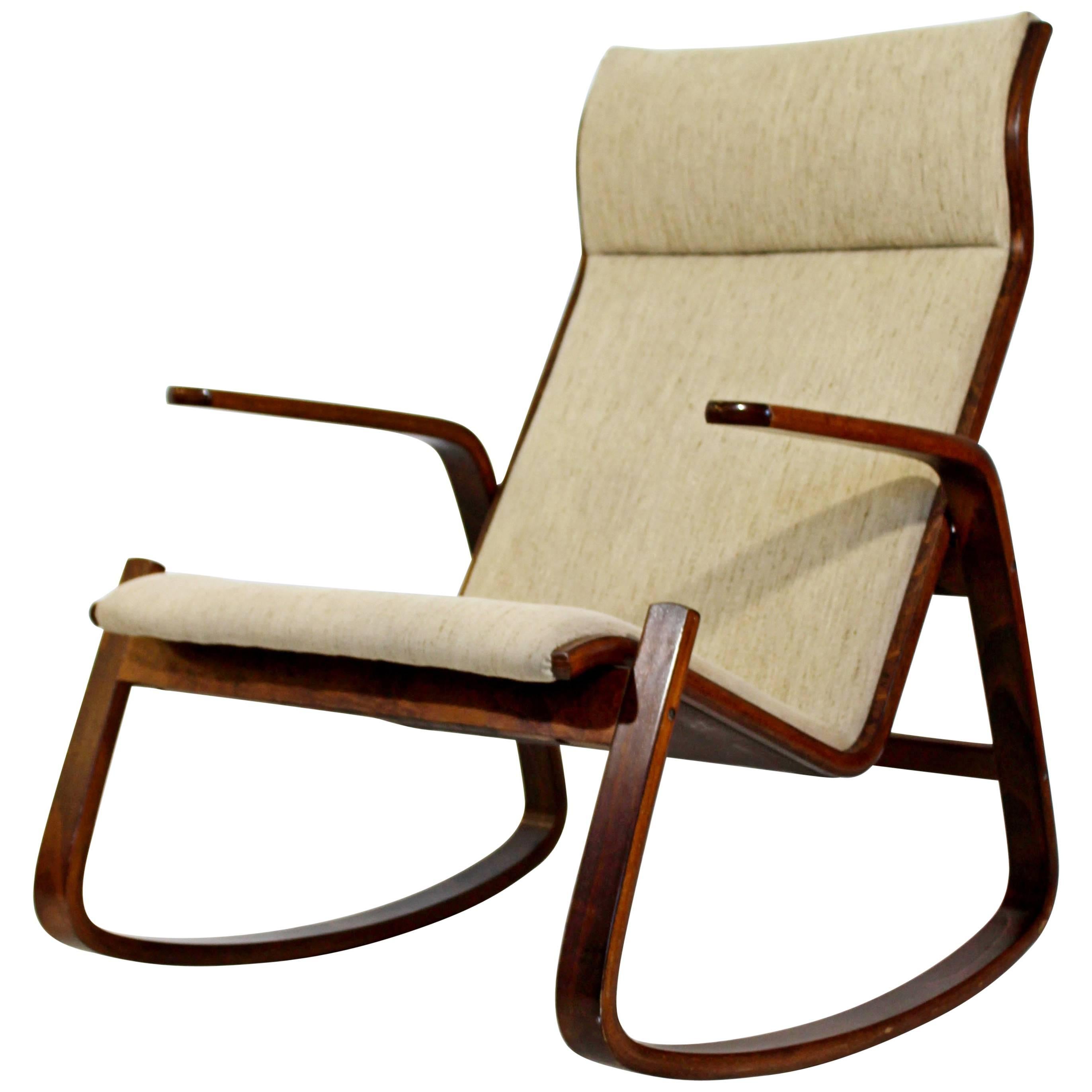 Mid-Century Modern Bent Wood Rocker Rocking Chair Ingmar Relling Westnofa, 1960s