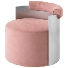 Dimorestudio Poltrona 081 Small Side Chair Pink Suede