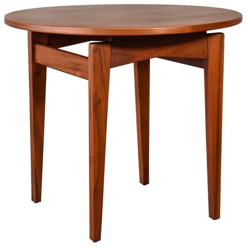 Jens Risom Walnut Side Table For Sale