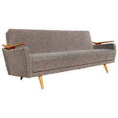 Mid-Century Modern Sculptural Reclining Sofa Daybed Danish Hvidt Style, 1960s