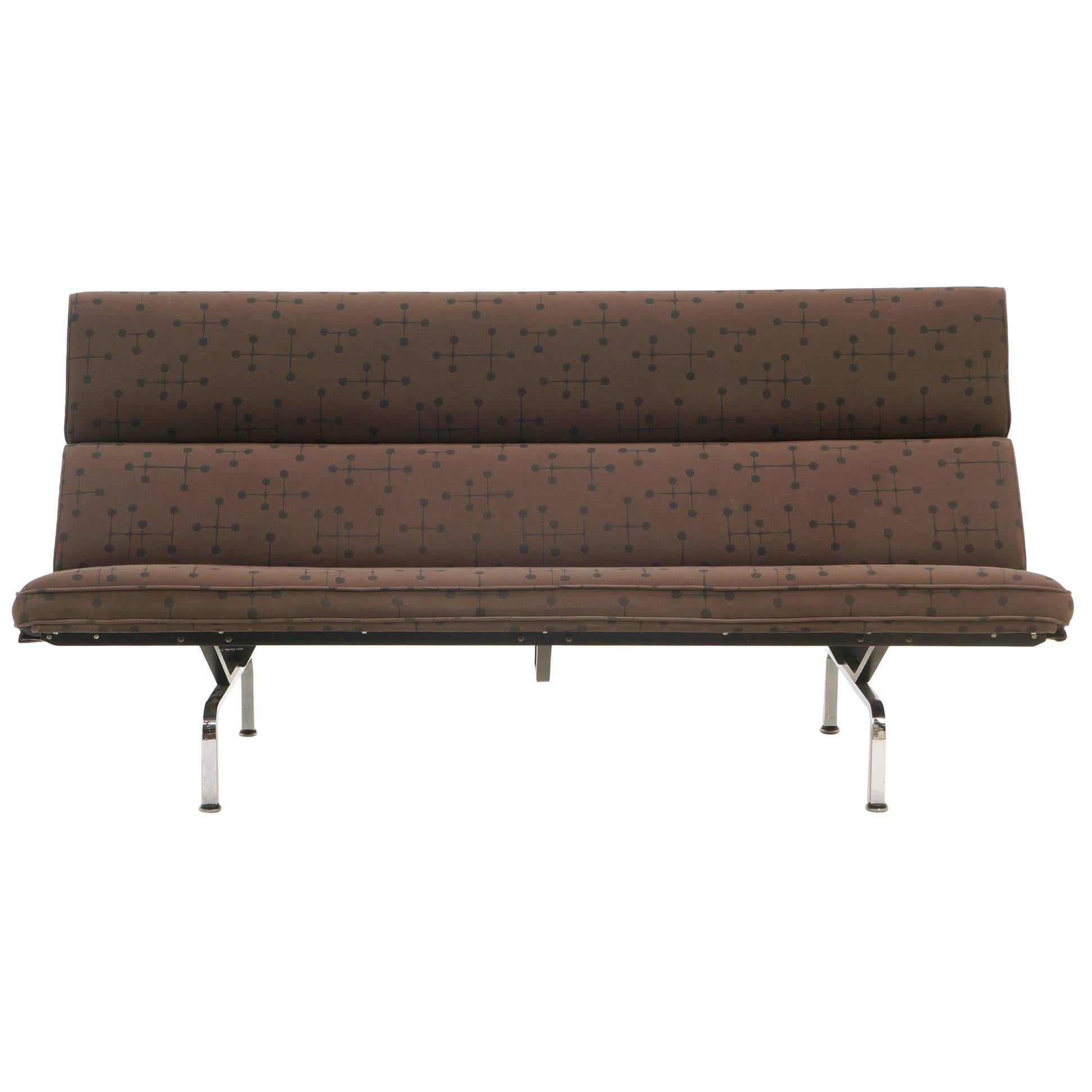 Charles and Ray Eames Sofa Compact for Herman Miller in Eames Dot Pattern Fabric