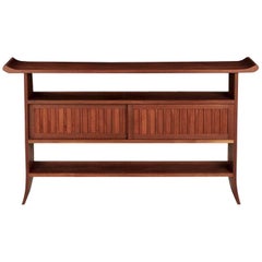 Vintage "Kusaka" Sculpted Walnut Sideboard Console Table by John Reed Fox