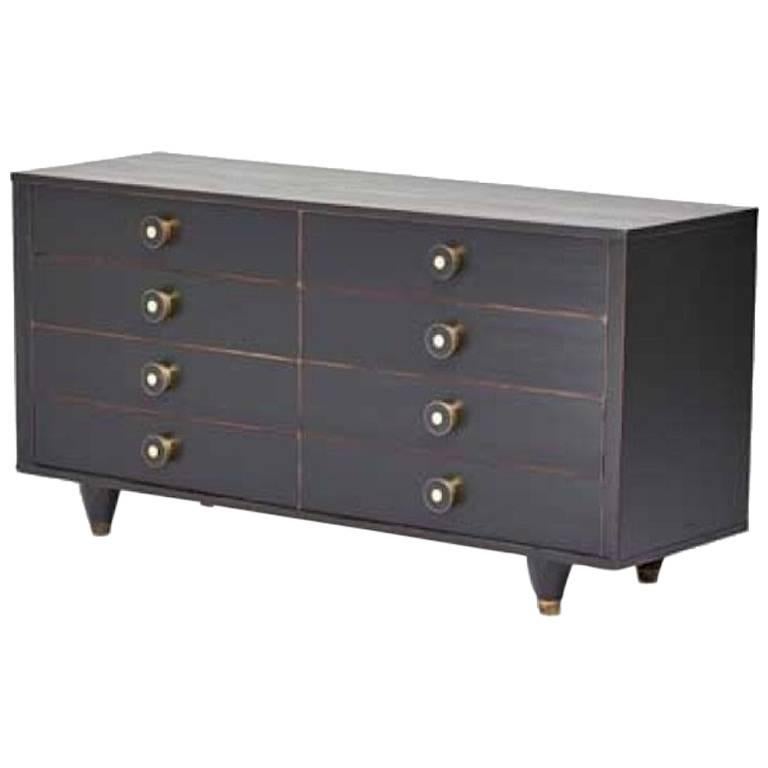 Rare 1960s Mid-Century Modern Dresser, Black For Sale