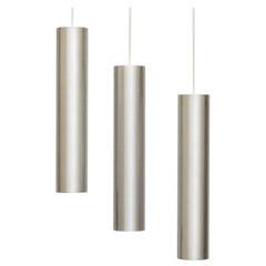 Set of Three RAAK Tubular Pendant Lights