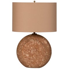 Vintage Italian Solid Stone Disk Lamp, circa 1950