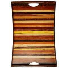 Don Shoemaker Large Exotic Wood Inlaid Tray for Señal, circa 1970